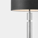 Berkeley Designs Napoli Table Lamp, clear crystal and polished nickel with black shade, detail