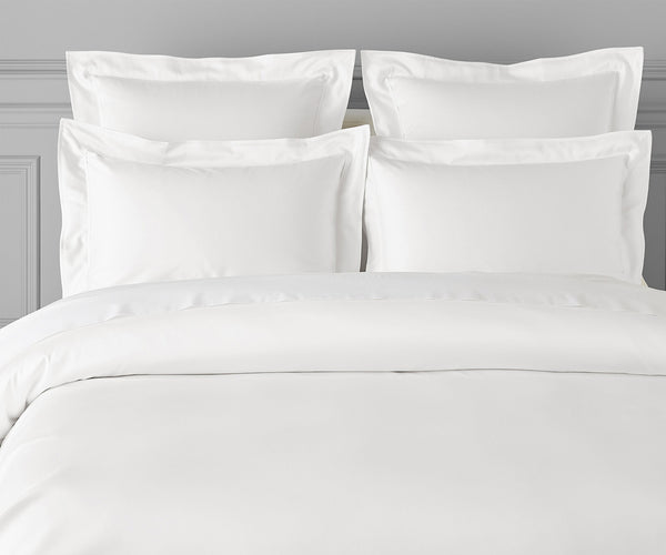Bellagio Luxury Bed Linen Set. Experience ultimate sleep with this breathable, Italian cotton sateen set featuring a classic oxford border. Available in crisp percale or luxuriously soft sateen.