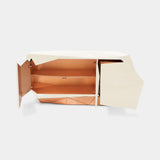 Boca do Lobo Diamond Sideboard in cream with doors open, angled view