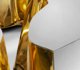 Boca do Lobo Lapiaz Center Table, close-up of the gold interior