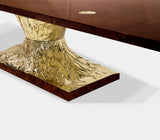 Boca do Lobo Metamorphosis Dining Table, close-up of the sculpted brass base