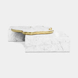 Boca do Lobo Navarra Center Table in Carrara marble, angled view