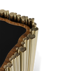 Boca do Lobo Symphony Nightstand, close-up of the brass tubes and veneer