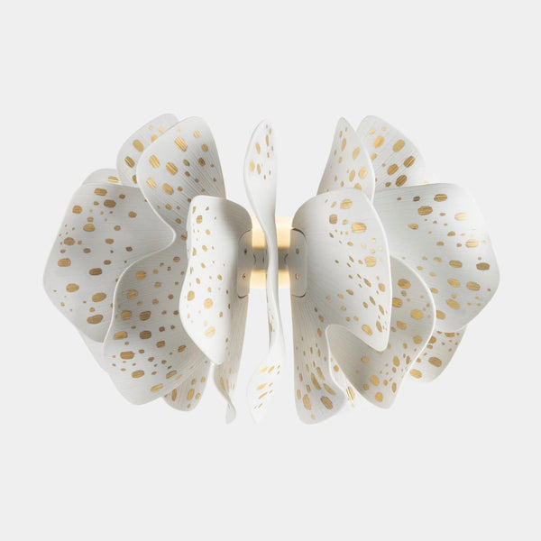 Bonita White & Gold Porcelain Petals Wall Sconce