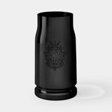 Bossolo Engraved Cartridge Luxury Vase, shown in polished black