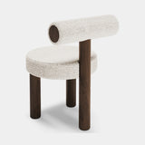 Caffe Latte Freddo Dining Chair in Ascot Pearl bouclé, third view