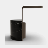 Caffe Latte Brutte Side Table in Nero Marquina marble and bronze