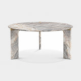 C.Z. Round Marble Luxury Dining Table in Fior di Pesco marble