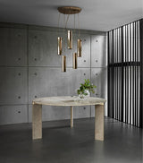 C.Z. Round Marble Luxury Dining Table in a room setting
