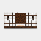 Caffe Latte Caffeine Fireplace Bookcase in walnut root and bronze
