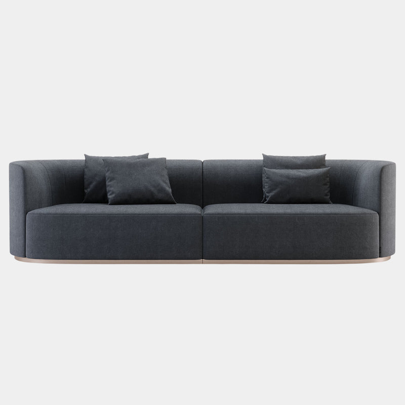 Carnegie Luxury Sofa with Brushed Rose Gold Base