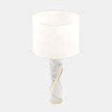 Carrara Marble Cylindrical Luxury Table Lamp