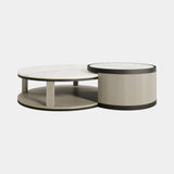 Casa Magna Fusion Coffee Table, wood veneer with marble tops, available from Touched Interiors UK