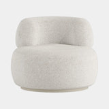 Casa Magna Majestic Swivel Armchair, ivory boucle, available from Touched Interiors UK