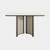 Casa Magna Opulent Console Table, lacquered supports with a stone top, available from Touched Interiors UK