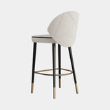 Casa Magna Sophia Bar Stool, ivory fabric with black legs, available from Touched Interiors UK