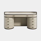 Casa Magna Valerian Dressing Table, matt wood veneer with a stone top, available from Touched Interiors UK