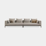 Castelli Low Platform Luxury Sofa in fabric with brown burnished brass
