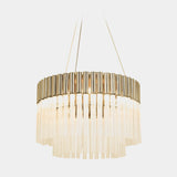 Castro Lighting Arcade Suspension Lamp in gold-plated brass with clear glass, available from Touched Interiors UK