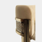 Castro Lighting Marie Safari Edition Dining Chair in fabric upholstery with a gold-plated brass frame, available from Touched Interiors UK