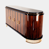 Castro Lighting Nautilus Sideboard in polished brass with a marble top, available from Touched Interiors UK
