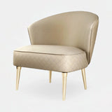 Castro Lighting Sedere Armchair in fabric upholstery on gold-plated brass legs, available from Touched Interiors UK