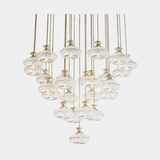 Castro Lighting Mystic Chandelier in gold-plated brass with crystal, available from Touched Interiors UK