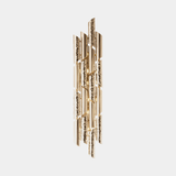 Castro Lighting Triumph Grand Wall Light in hammered gold-plated brass, available from Touched Interiors UK
