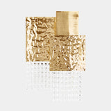Castro Lighting Mondrian Small Wall Light in gold-plated brass with crystals, available from Touched Interiors UK