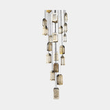 Castro Lighting Safari Chandelier in bronze-toned brass, available from Touched Interiors UK