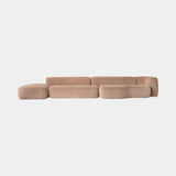 Catone luxury modular sofa in sand velvet, front view