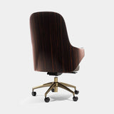 Celeste Luxury Ergonomic Executive Desk Chair with Premium Wood Accents, alternative angle