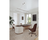 Celeste Luxury Ergonomic Executive Desk Chair with Premium Wood Accents, alternative angle