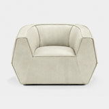 Cervaro Faceted Leather Luxury Armchair in ice nubuck leather
