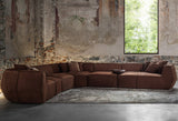 Cervaro Faceted Leather Luxury Sofa in a room setting