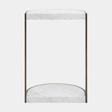 Christopher Guy White Carrara Marble Side Table