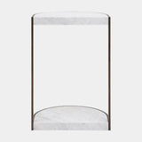 Christopher Guy White Carrara Marble MAYA Side Table