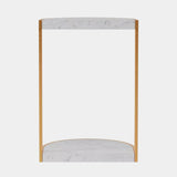 Christopher Guy White Carrara Marble MAYA Side Table