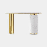 Luxxu Empire Console Table in polished brass and Carrara marble