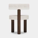 Caffe Latte Freddo Dining Chair in Ascot Pearl bouclé, back view