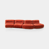 Cortona Channel Quilted Luxury Sofa in rust cotton velvet