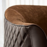 Daytona Olimpia Armchair in Clayton Dark leather, diamond quilting detail