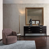 Daytona Valentina Armchair in Rosa Antico nubuck, styled in a bedroom