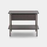 Ditre Italia Aany Bedside Table, grey wood, with drawer, front view