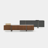Ditre Italia Beam Sideboard, Beam sideboards in chocolate walnut and anthracite, front view