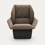 Ditre Italia Loto Armchair in brown fabric, grey wood base