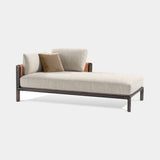 Doria Leather Clad Luxury Chaise Longue, second view