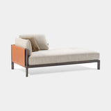 Doria Leather Clad Luxury Chaise Longue, view 3