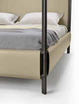 Doria Saddle Leather Four Poster Luxury Bed, detail