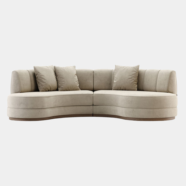 Everleigh Velvet Luxury Curvilinear Sofa
